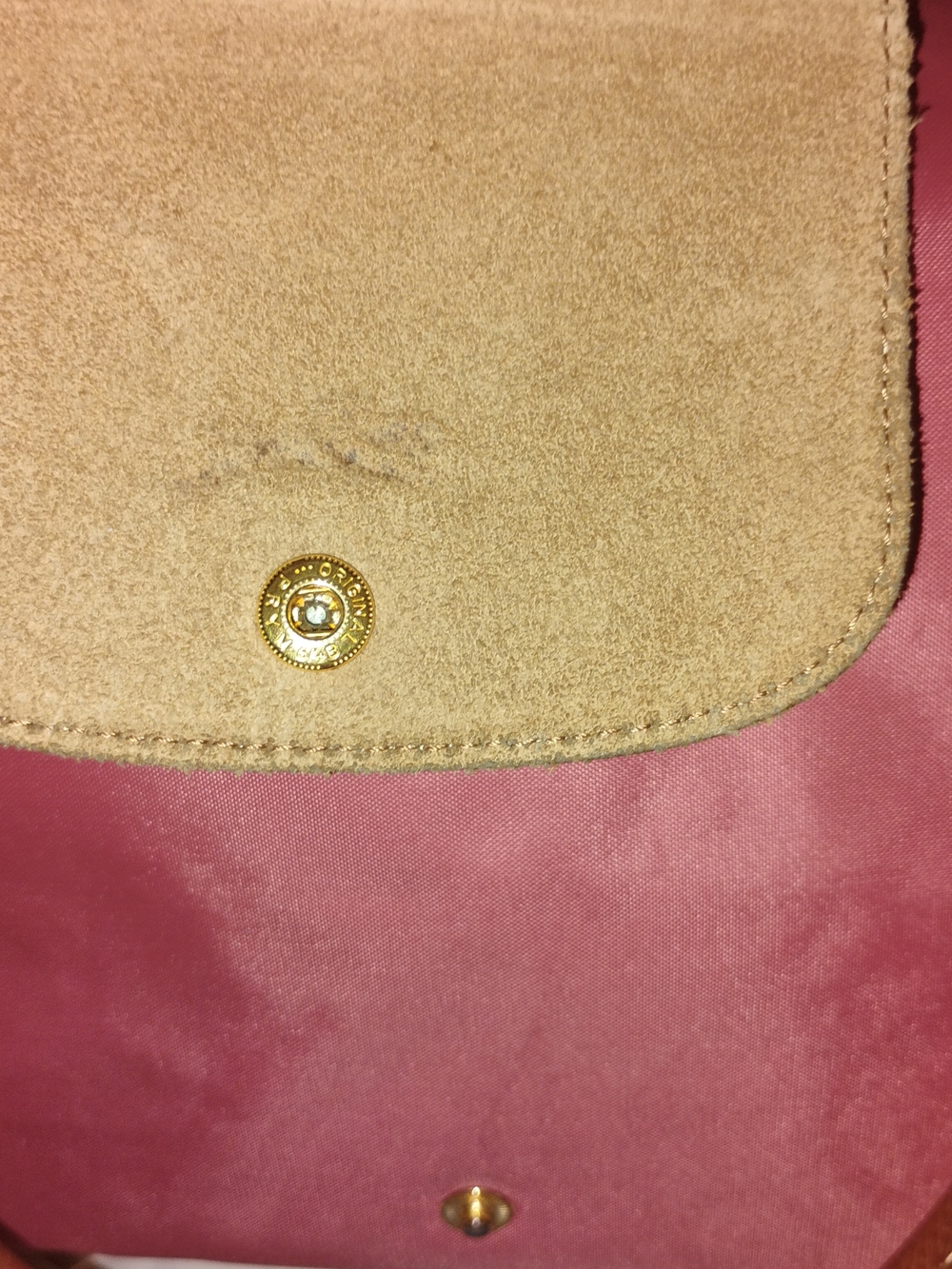 Longchamp Pink Nylon Tote with Brown Trim - Picture 8 of 10